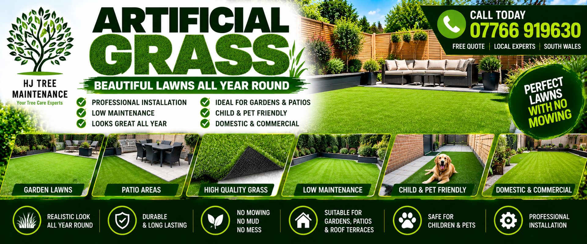 H J Tree Maintenance, tree and garden services in South Wales, call 07766 919630