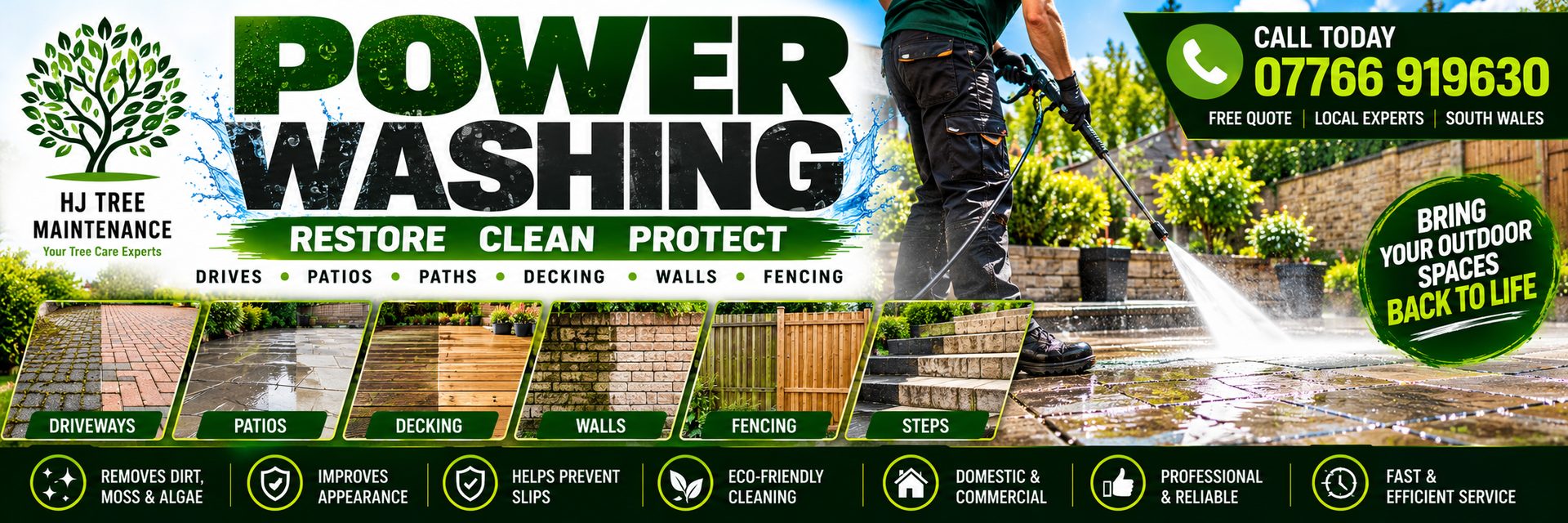 H J Tree Maintenance, tree and garden services in South Wales, call 07766 919630