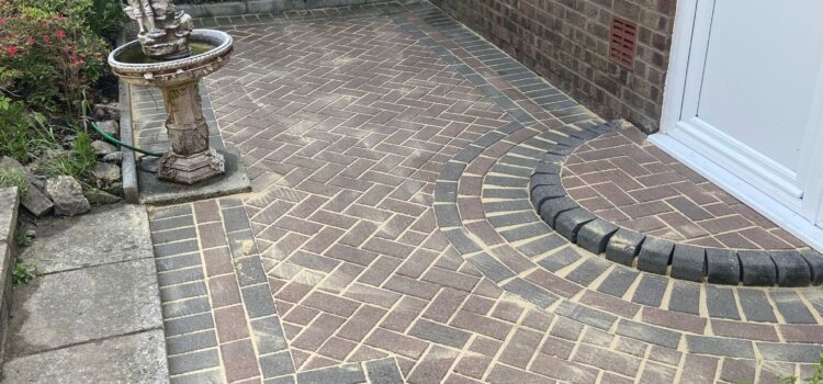 cleaning and resealing block paving driveway in Pontypool